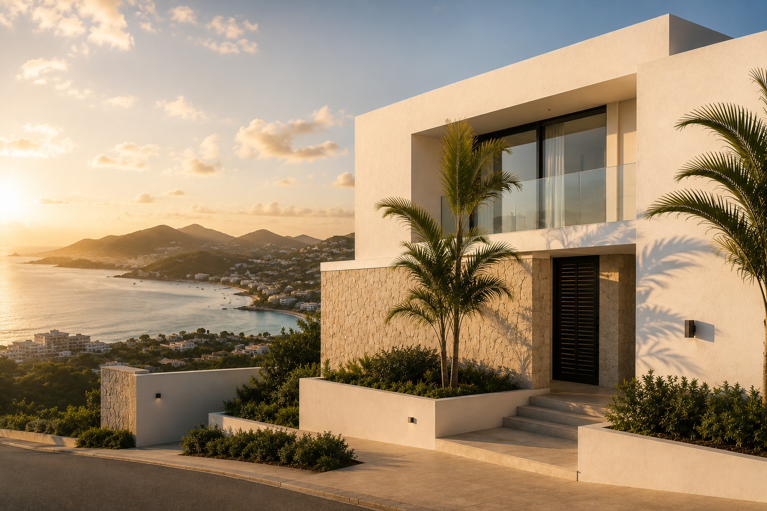 Modern Sint Maarten resort property with ocean-facing balconies